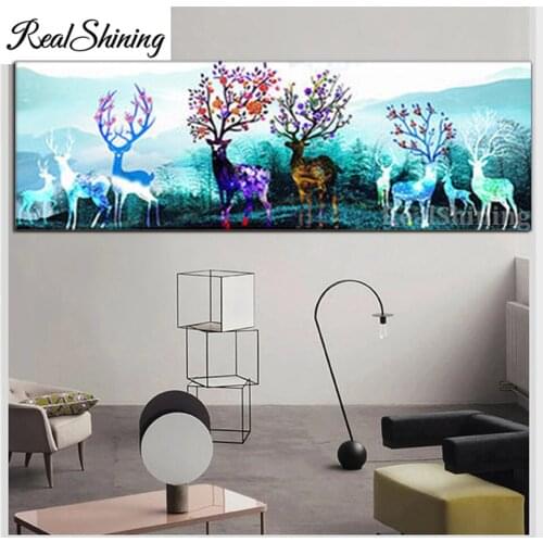 5D DIY full round Diamond Painting Fantasy deer Set Diamond Mosaic Picture Of Rhinestones Embroidery Large size F1049