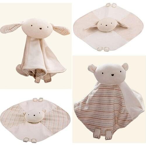 Baby Infant Plush Animal Super Soft Towel Appease Soothing Calm Rabbit Elephant Bear Kids Newborn Developmental Cotton Organic
