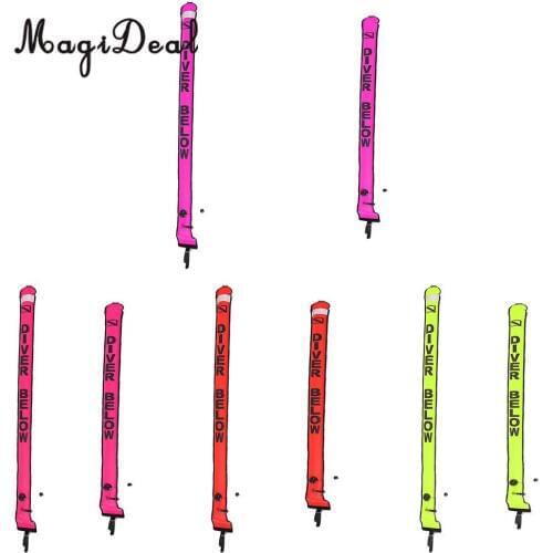 MagiDeal 4FT / 5FT Professional Scuba Diving Surface Marker Buoy SMB "Diver Below" Signal Tube Safety Sausage with Oral Inflator