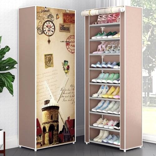 Simple Multi Layers Shoe Rack Nonwoven Fabric Shoes Organizer Rack Living Room Furniture Modern Style DIY Shoe Cabinet