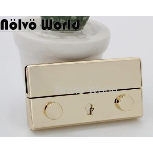 5-20sets 64*33mm light gold rectangle big size press lock for suitcase luggage decoration accessories reset locks