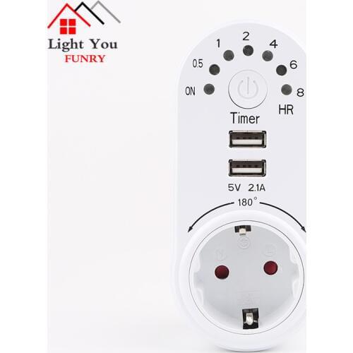 German Standard USB Charging Timing Socket Household Smart Countdown Power Switch Socket Energy Saving Socket 8 Hours