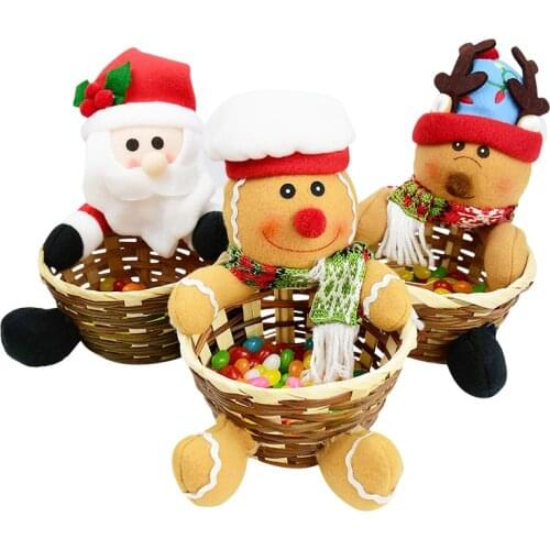 Christmas Candy Basket Merry Christmas Decoration for Home Santa Claus Christmas Ornaments 2020 Xmas Gifts New Year 2021