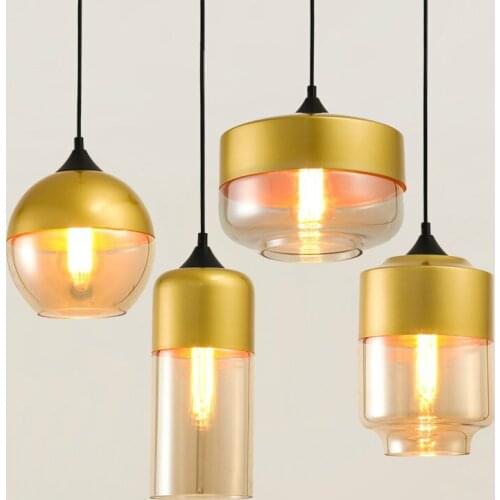 Glass Nordic Modern Pendant Lamp Dinning Room Bar Cafe Loft Vintage Light Hanging Lights Industrial Lighting Fixtures LED