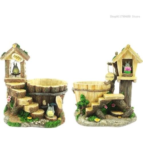 Resin tabletop flowerpot Mini stump flowerpot creative personality plant craft bonsai home garden decoration outdoor decoration