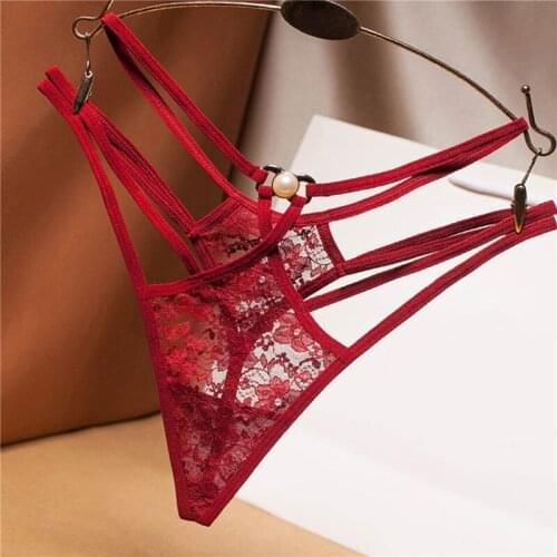 T Panties G-String Sexy Embroidered Mesh Yarn Ladies Thongs Transparent Perspective Female New Fashion Erotic Underwear New