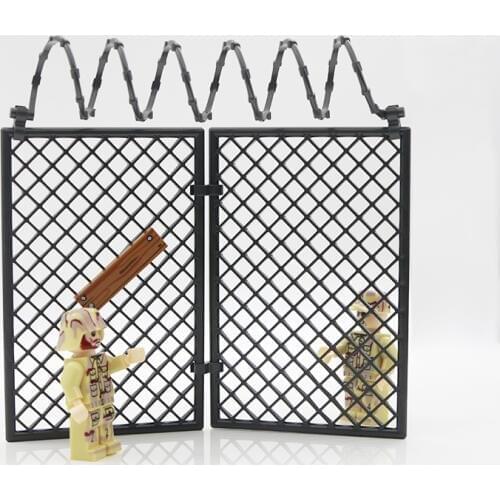 Compatible Military Base Wire Door Building Blocks City Fence Jail Solider Figrue Weapon Accessories MOC Bricks Toys For Boys