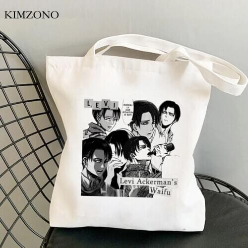 Attack on Titan shopping bag grocery recycle bag cotton bolsa bag bolsa compra string sacolas