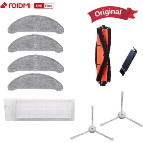 Mop Cloths Dust Bag Hepa Filter Side Brush Rolling Brush for Original Xiaomi Roidmi Eve Plus Robot Vacuum Cleaner Accessories