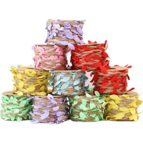 5m colorful leaf bouquet DIY gift box packaging burlap decoration rope creative ribbon decoration craft retro decoration for fam