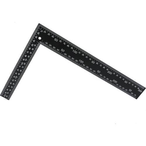 0-30cm 0-20cm Measuring Range L Shaped Design Square Ruler Black