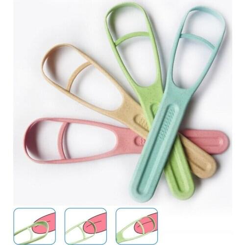 1PCS Oral Care Tongue Cleaner Stainless Steel Silica Handle Tongue Scraper Oral Hygiene Dental Tongue Cleaning Brush