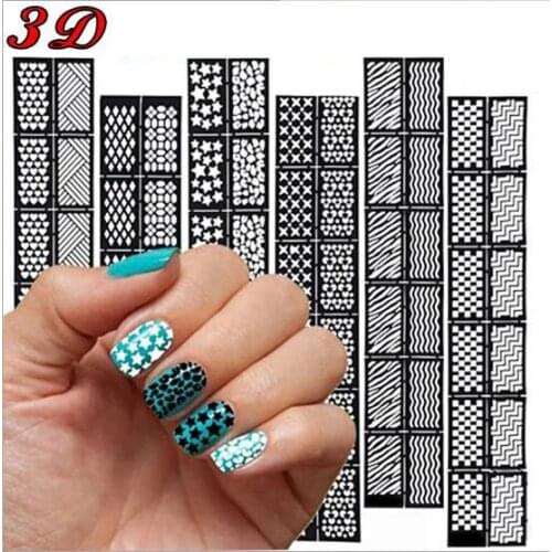 2 pcs diecut stencil nail art 3d nail sticker nail decoration nail tool