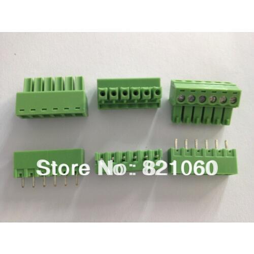 2EDG-3.81-6P + 2EDGV-3.81-6P 2EDG 2EDGV 6Pin Straight Pin Plug-in Screw Terminal Block ROHS PCB Splice (10pcs/lot)