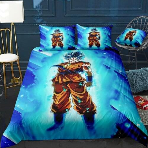 Goku blue Duvet Cover Comfortable Quilt Home Decora Design Universal Bedding Set Bedclothes+Pillowcase 3pcs