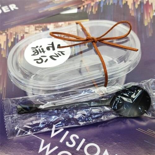 50pcs Net red clear cake mousse box ice cream cup birthday party salad fruit food container milk tea dessert cups with lid 400ml