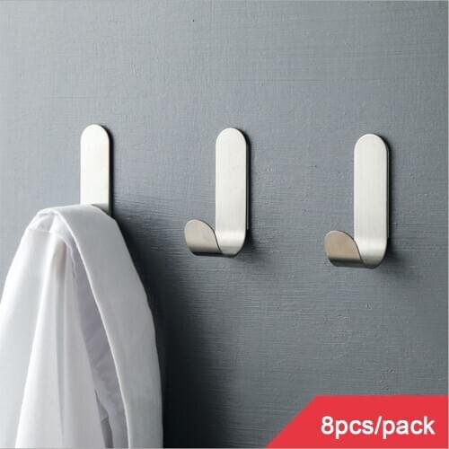 Stainless steel glue hook no hole at the back of bathroom door clothes hook wall hanging strong load-bearing hook