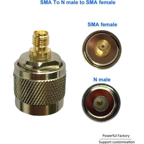 Customized Interphone Antenna Adapter SMA To N male to SMA female 1 pcs
