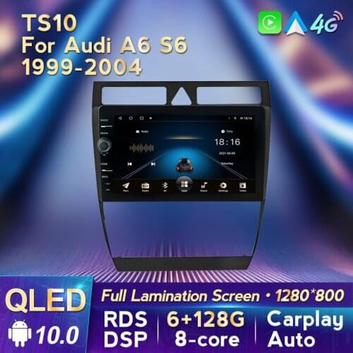 MLOVELIN QLED 8Core 6G 128G ROM DSP 48EQ Carplay Android Auto For Audi A6 C5 1997-2004 S6 RS6 Car GPS Naviagtor Radio player