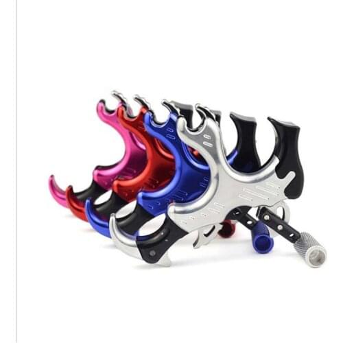 Archery Compound Bow 3 Finger Release Thumb Target CNC Aluminum Alloy Aid Trigger Hunting Accessory