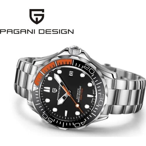 PAGANI Design Mens Mechanical Watches Luxury Brand Automatic Watch Mens Ceramic Bezel Stainless Steel Strap Waterproof Watches