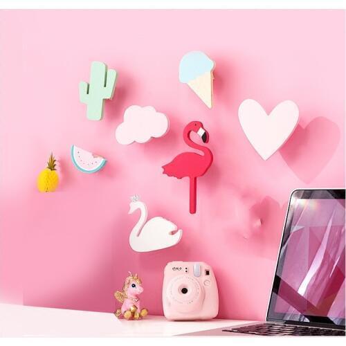 Nordic Style Wooden Clothes Wall Hook For Kid Baby Room Decorative Cute Many Design Hook For Clothes In Door Ornament Hanger