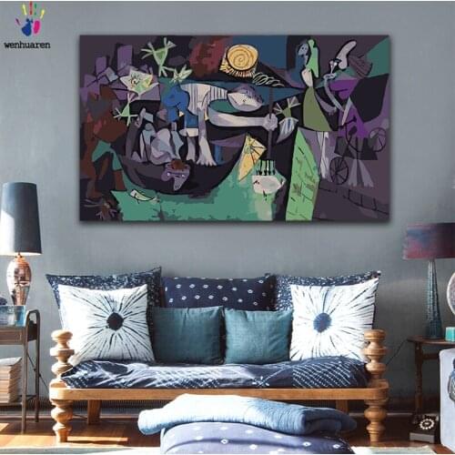 DIY colorings pictures by numbers with colors Picasso Abstract World picture drawing painting by numbers framed