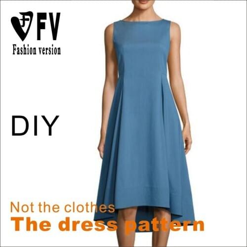 Long skirt pattern womens sleeveless dress sewing structure drawing 1:1 garment pattern BLQ-317