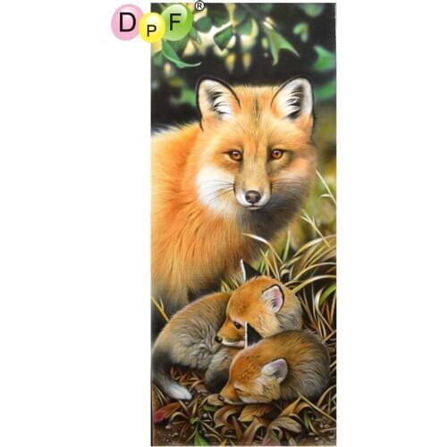 DPF DIY The fox baby 5D diamond embroidery needlework diamond painting cross stitch home decor diamond mosaic full square crafts