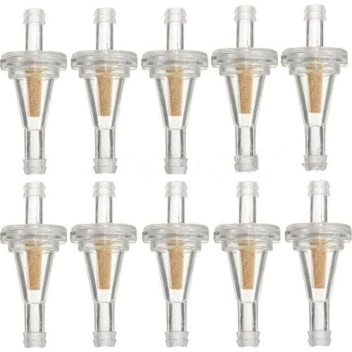 10pcs Inline Gas Fuel Filter Motorcycle Universal 1/4 Inch 6.3mm Fuel Line Nylon & Bronze Element For Dirt Bike ATV UTV 2021