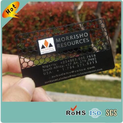 Laser Cut Manufacturer Custom Print Stainless Steel Black Metal Business Card Personalized