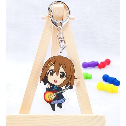 Anime K-ON! Keychain Figure Doll Hirasawa Yui Akiyama Mio Tainaka Ritsu Kotobuki Tsumugi Acrylic Keyring Bag Pendant for Gift
