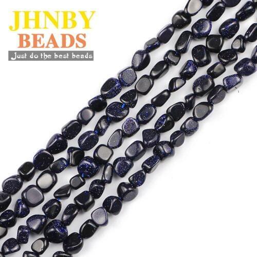 JHNBY Blue sand Natural Stone Irregular Gravel 4~7mm spacers Loose beads for Jewelry making bracelets DIY handiwork accessories