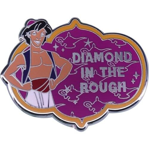 Disney Classic Cartoon Brooch Aladdin Magic Lamp Fantasy Fairy Tale Metal Badge Children Couple Clothing Bag Decoration Jewelry