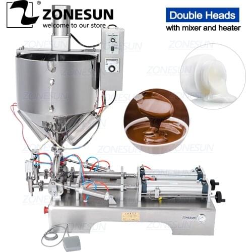 ZONESUN Chocolate Peanut Butter Filling Machine Heater Mixing Equipment Arequipe Viscous Liquid Paste Sauce Cosmetics Filler
