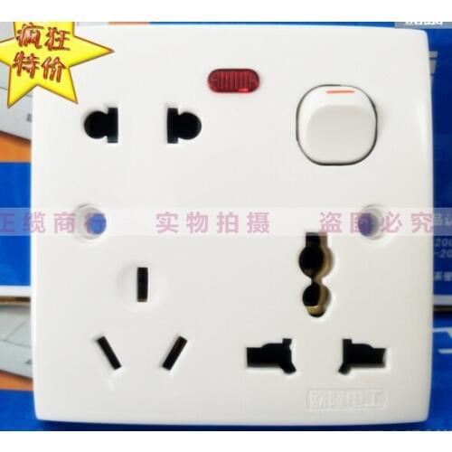 Multifunction Wall Socket With Switch 250V 10A 8 Holes