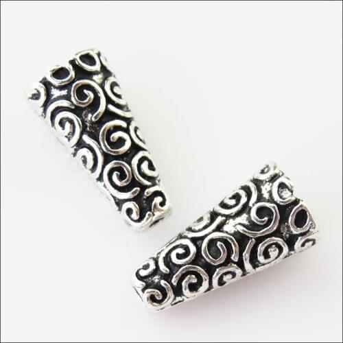 Fashion 16Pcs Tibetan Silver Color Clouds Cone End Bead Caps Connectors 9x18mm