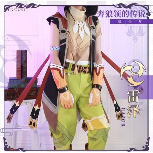 Anime!Genshin Impact Razor Mondstadt Game Suit Gorgeous Uniform Cosplay Costume Halloween Carnival Party Outfit For Men 2021 NEW