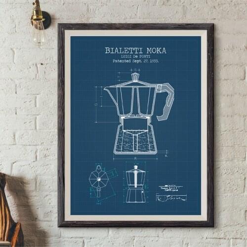 Wall Artwork Modular Bialetti Moka Pictures Canvas Printed Coffee Pot Home Decor Posters Nordic Paintings For Living Room Frame