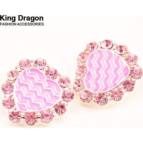 Pink Rhinestone Buttons Shank Back Used On headband 20MM 20pcs/lot Silver Color