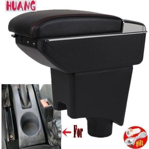 For Renault Sandero Dacia armrest box Double layer Rotatable central Store content Storage box cup holder ashtray accessories
