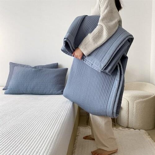 South Korea Pure Cotton Bed Cover 2021 New High-End Three-Piece Double-Sided Cotton Quilting Quilted Bed Sheet Four Seasons