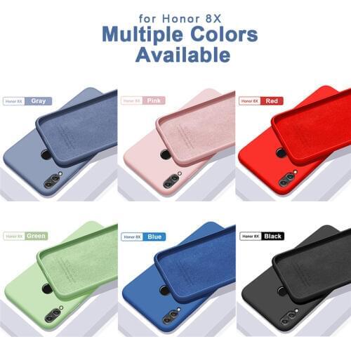 Skin-friendly Case For Huawei Honor 8X Liquid Silicone Cases For Huawei Honor 8X Slim Soft TPU Microfiber Cover Capas Honor 8X