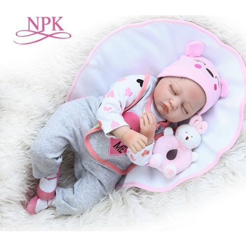 55CM lifelike sleeping bebe doll reborn baby sweet face realistic silicone soft touch adorable real newborn baby size cuddely