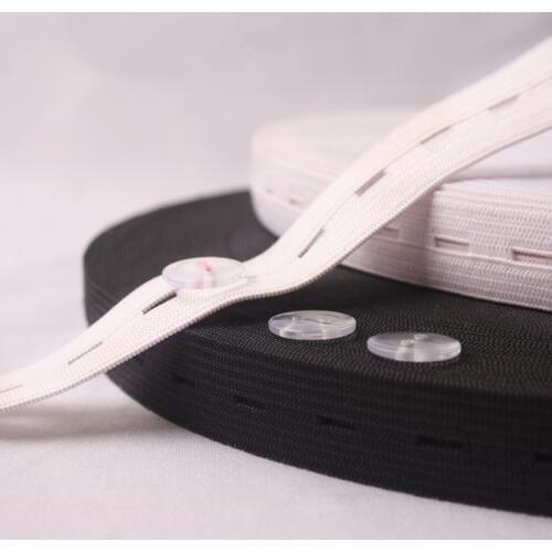 Sewing Button Hole Knit Elastic Band 2cm Width White and Black Garment Sewing Accessories Free Shipping