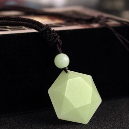 Lucky Glowing In The Dark Hexagram Natural Stone Necklace Star of Pendant Luminous Necklace Women Men Jewelry
