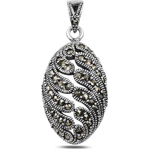 Silver 925 Sterling Marcasite Pendant