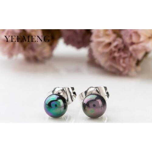 YEEMENG Studs Earrings Imitation Pearl Earrings Fine Jewelry Gifts for Women New White/Pink/Purple/Blue /Red