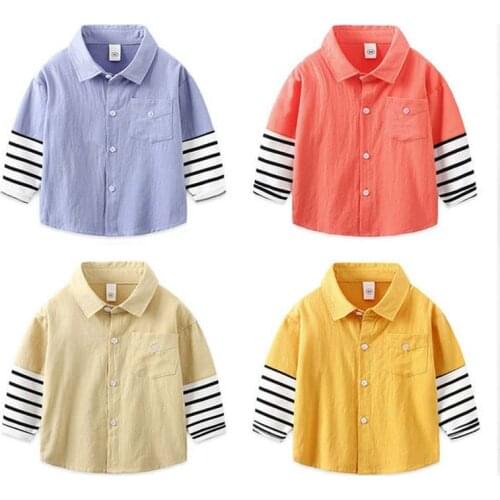 Spring Autumn kids Long sleeve shirt boy girl cotton lattice cardigan blouse casual toddler children clothing Multicolor 2-7year