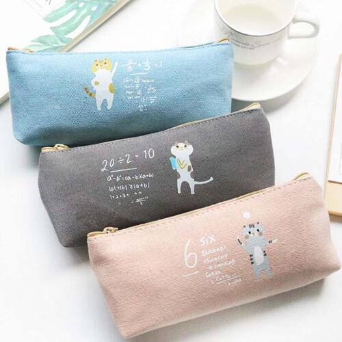 Cute Cat Pencil Case papelaria canvas Pencil Bag stationery material escolor school supplies 1pcs